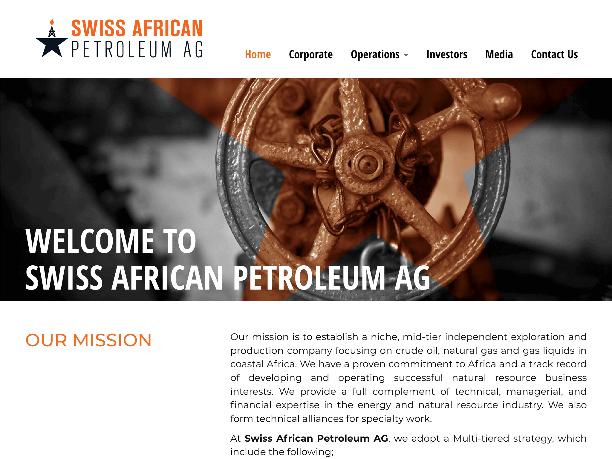 Webdesign - Swiss African Petroleum AG