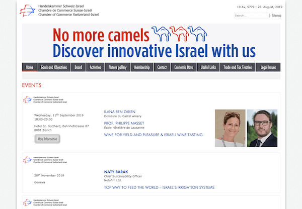 Webdesign - Swiss Israel chamber of commerce
